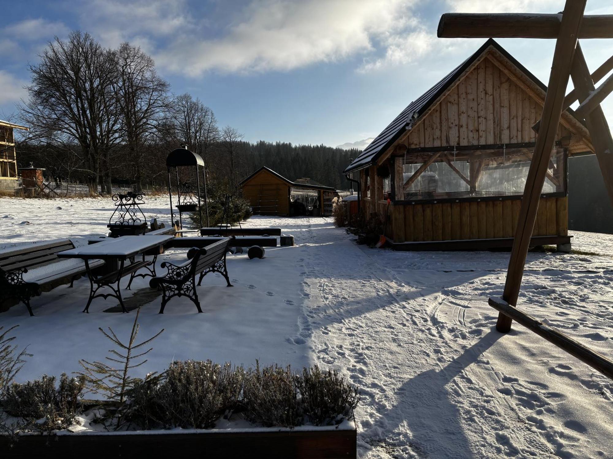 Witowianskie Domki Z Kominkiem, Jacuzzi I Sauna Dzianisz Extérieur photo